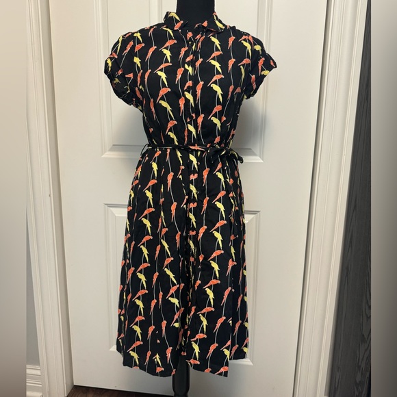 Tu Dresses & Skirts - TU Parrots Print Tea Midi Dress Vintage Size 10 (best for‎ Small)